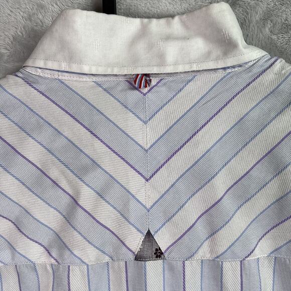 Design Inspired by the Art of John Lennon Shirt Men's XL White/Blue Striped - Picture 15 of 16
